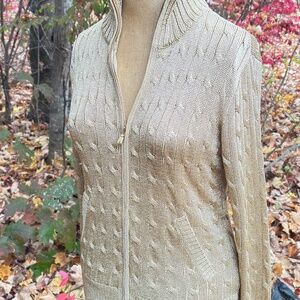 Ralph Lauren Gold Zip-Up Sweater